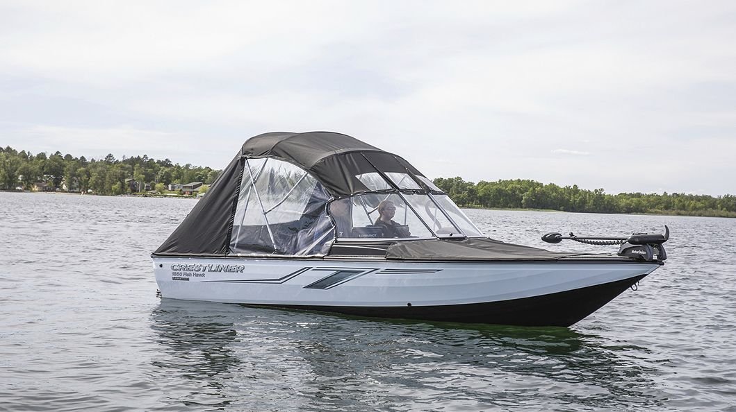 2024 Crestliner 1950 FISH HAWK Black Metallic base w/True Blue Metallic accent & Gray interior