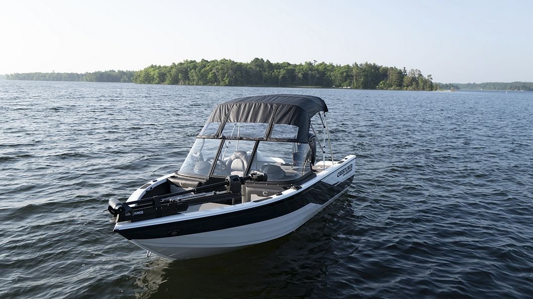 2024 Crestliner 1950 SUPER HAWK Black Metallic base w/Bright White accent & Gray interior