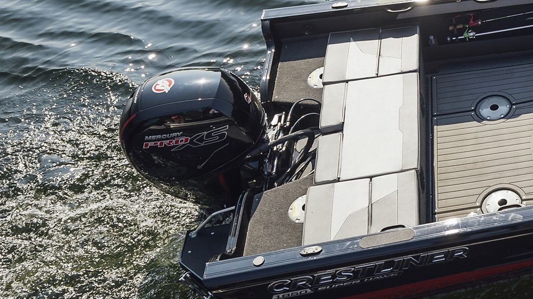 2024 Crestliner 1950 SUPER HAWK Black Metallic base w/Fire Red Metallic accent & Gray interior