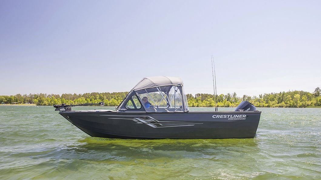 2024 Crestliner 1850 COMMANDER Black Metallic base w/Fire Red Metallic accent & Gray interior