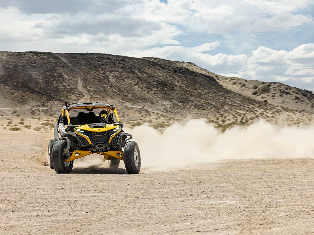 2025 Can Am Maverick R X RS with Smart Shox Carbon Black & Neo Yellow