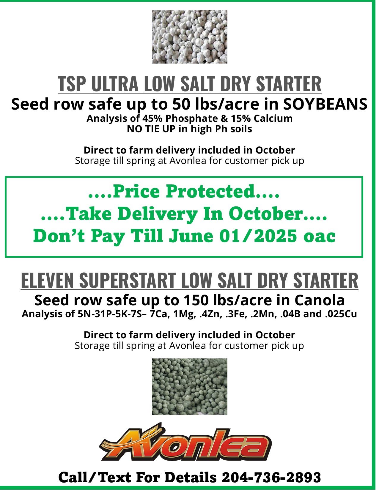 Avonlea Fall Low Salt Dry Starter Offer