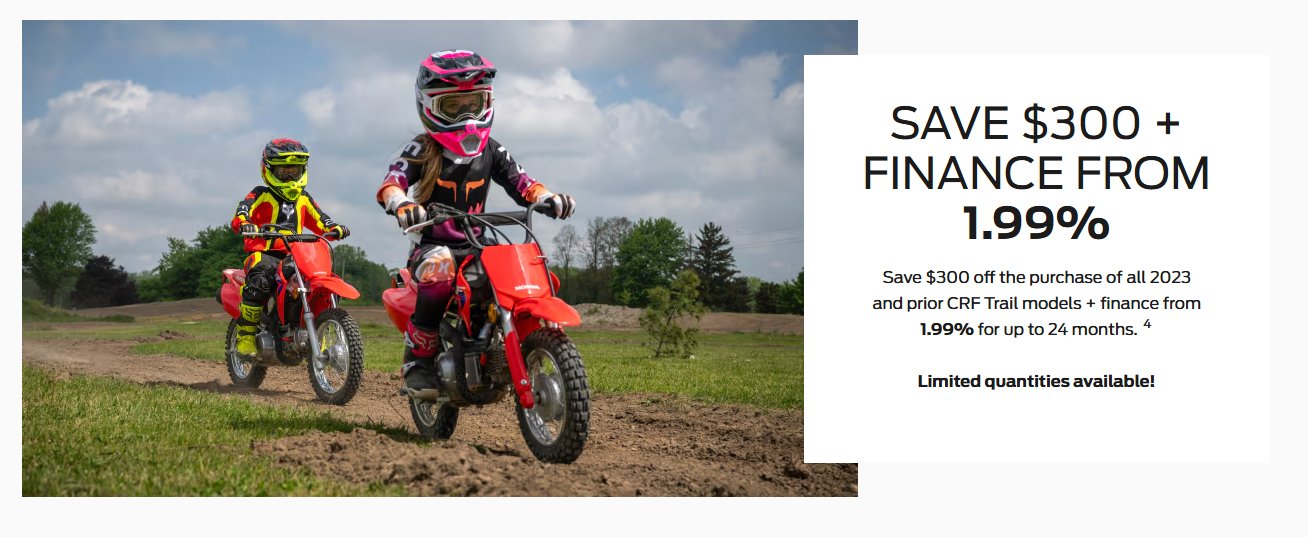 2023 & prior models CRF Trail Offer