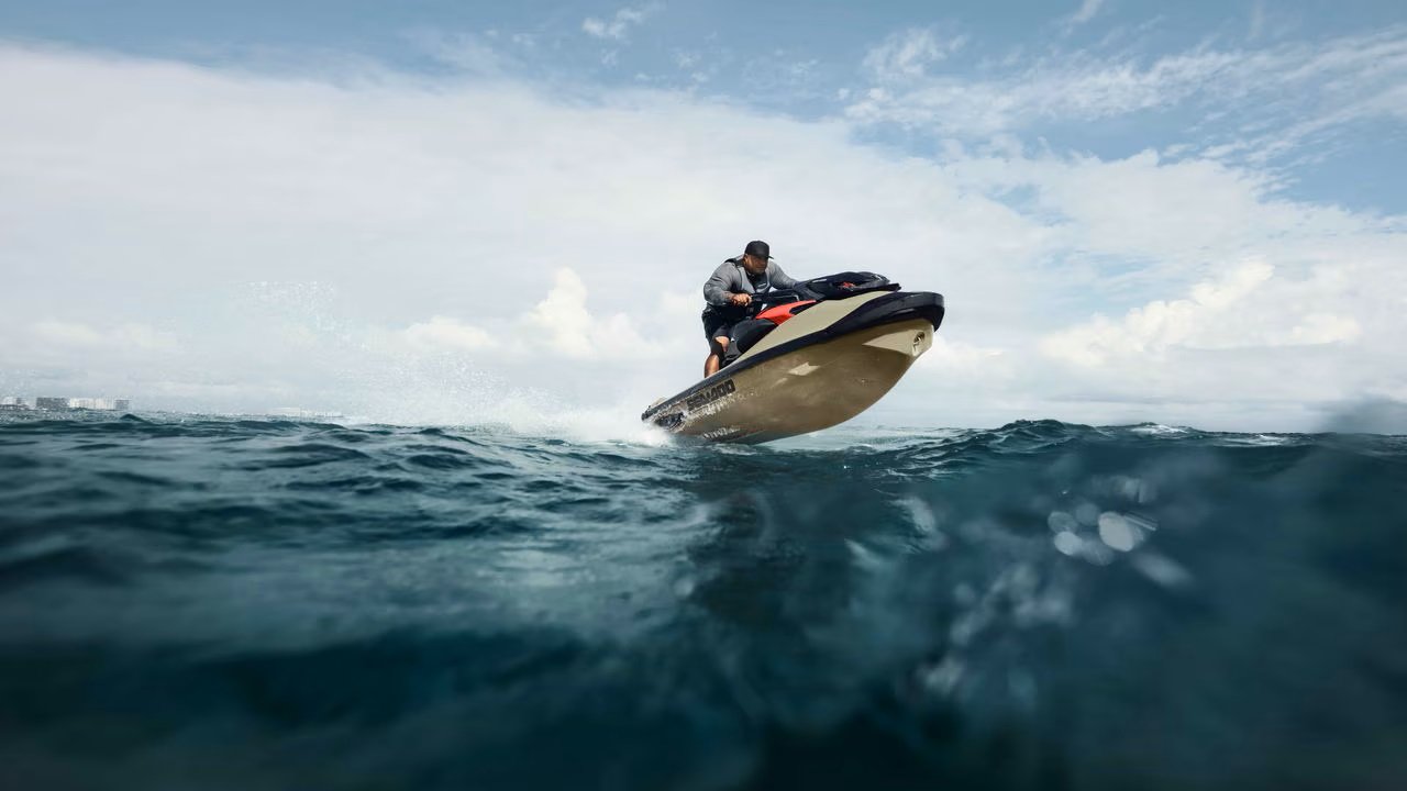 2025 Sea Doo RXP X 325 Metallic Tan / Lava Red Premium