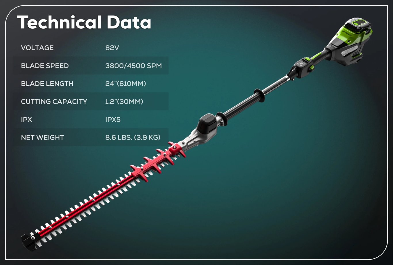 Greenworks Optimus 82V Short Pole Fixed Hedge Trimmer with (1) 2.5 Ah Battery and Dual Port Charger | PH302F 25DP