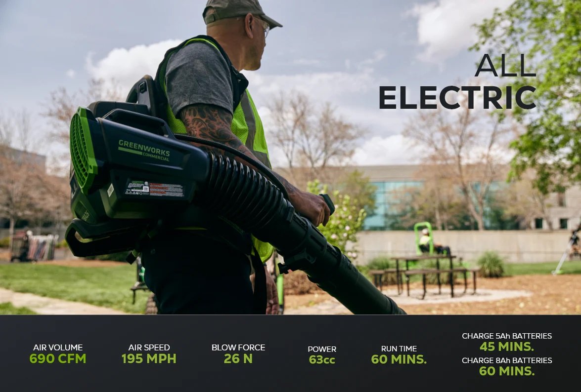 Greenworks 82V Dual Port Backpack Blower with Two 5Ah Batteries and Dual Port Charger | 82BA26 52DP