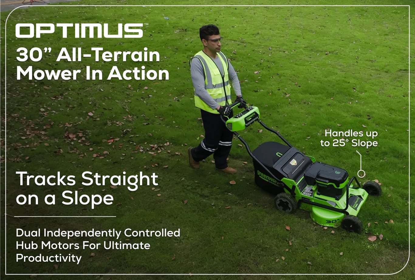 Greenworks Optimus 82V 30” Self Propelled Lawn Mower with (3) 8Ah Batteries and Dual Port Charger | 82LM30S 83DP 82LM255