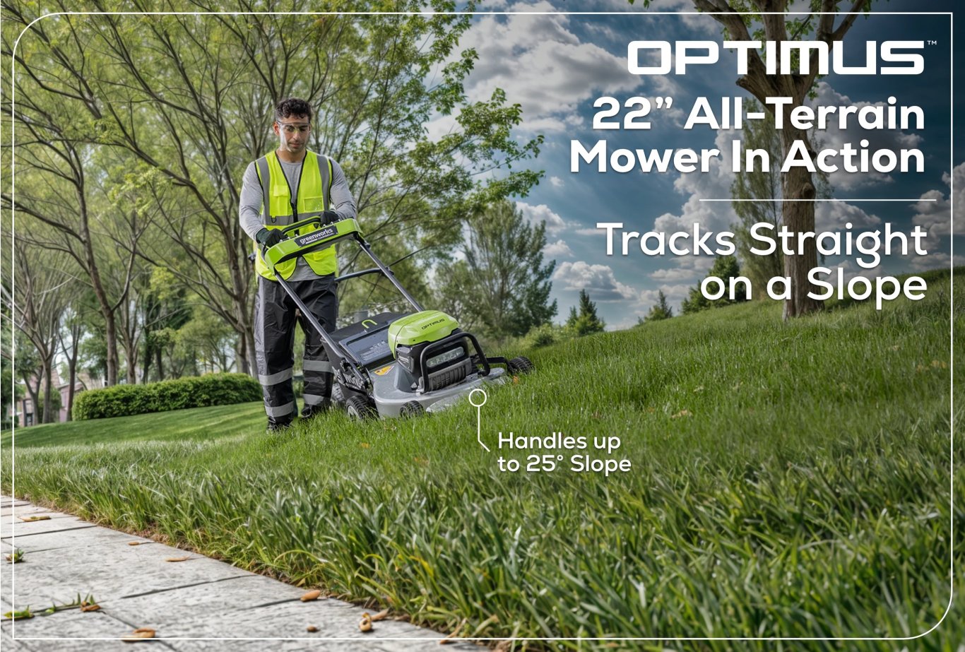 Greenworks Optimus 82V 22” Self propelled Mower With (2) 8 Ah Batteries And Dual Port Charger | LM221S 82DP