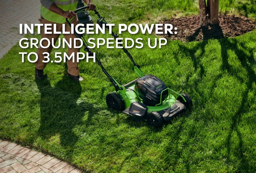 Greenworks 82V 21 Brushless Self Propelled Mower with 8Ah Battery and Dual Port Charger | 82LM21S 8DP