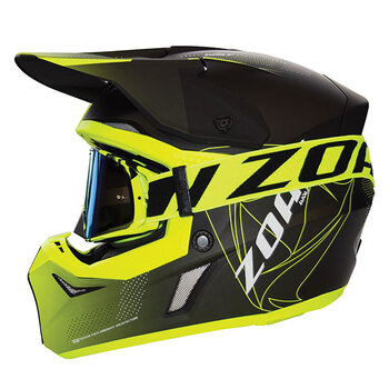 ZOAN WOLF MX HELMET WITH GOGGLES Medium High Visibility