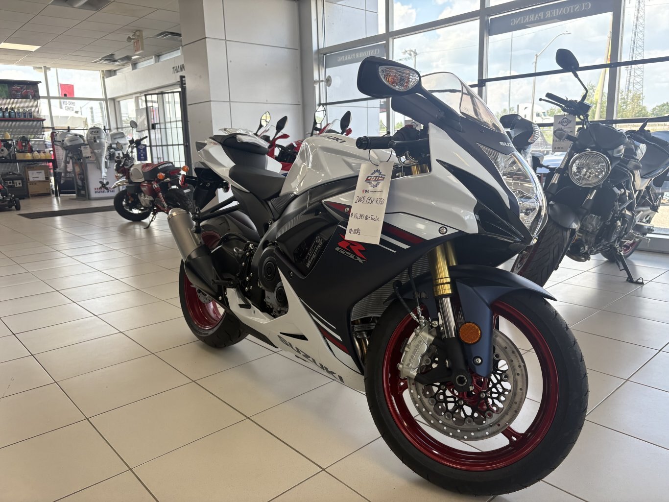 2025 Suzuki GSX R750 Pearl Brilliant White / Metalic Mat Stelar Blue