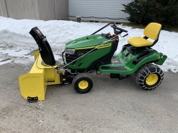 John deere lawn tractor best sale with snowblower