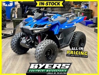 2025 Polaris Outlaw 70 EFI Velocity Blue / Fierce Fuchsia