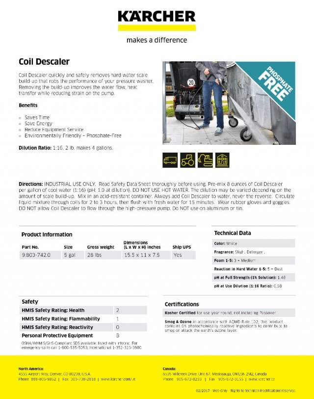 Coil Descaler Product Sheet