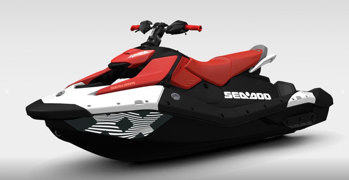 2026 Sea Doo Spark Trixx for 3 Dragon Red / Bright White