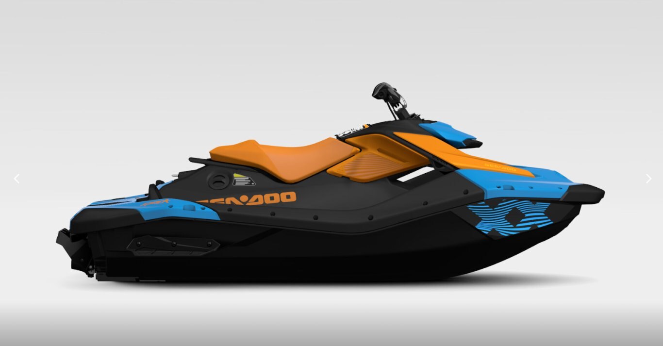 2026 Sea Doo Spark Trixx for 1 NEW Gulfstream Blue / Orange Crush