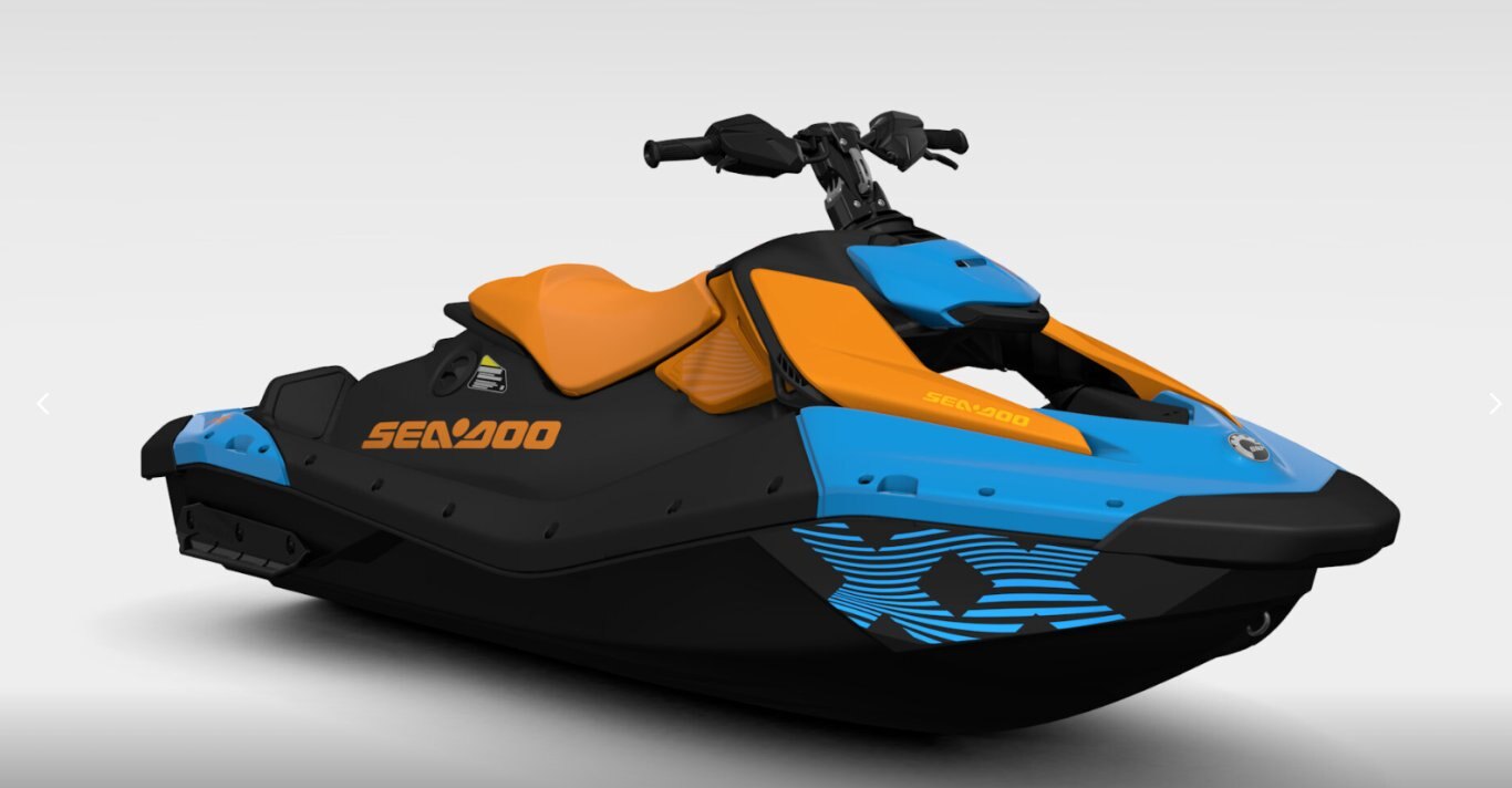 2026 Sea Doo Spark Trixx for 1 NEW Gulfstream Blue / Orange Crush
