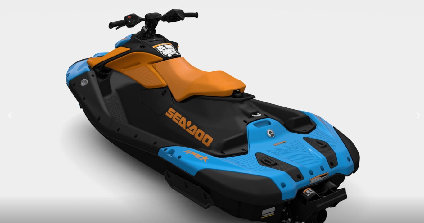 2026 Sea Doo Spark Trixx for 1 NEW Gulfstream Blue / Orange Crush