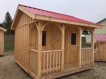 10x11 Shed with Porch and Railing