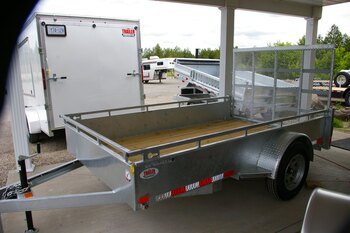 2024 6X10 UTILITY TRAILER, SINGLE AXLE, GALVANIZED W/SPRING ASSIST RAMP, GALVANIZED, SILVER, 2990GVWR 