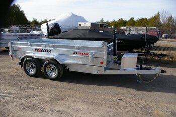 2024 6X12 DUMP TRAILER, TANDEM AXLE, GALVANIZED, BARN, GALVANIZED, SILVER, 10000GVWR 