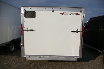 2025 7X16 SNOWMOBILE TRAILER, SINGLE AXLE, ALUMINUM, 64, REAR RAMP, ALUMINUM, BLACK, 3505GVWR 