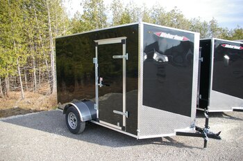 2025 6X12 CARGO TRAILER, SINGLE AXLE, BARN DOORS, 78, BARN DOORS, STEEL, BLACK, 2990GVWR 