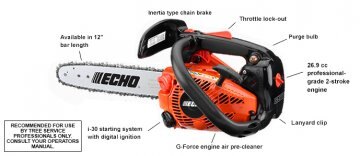 ECHO CS-271T Top Handle Chainsaw | 26.9cc Professional GradeECHO