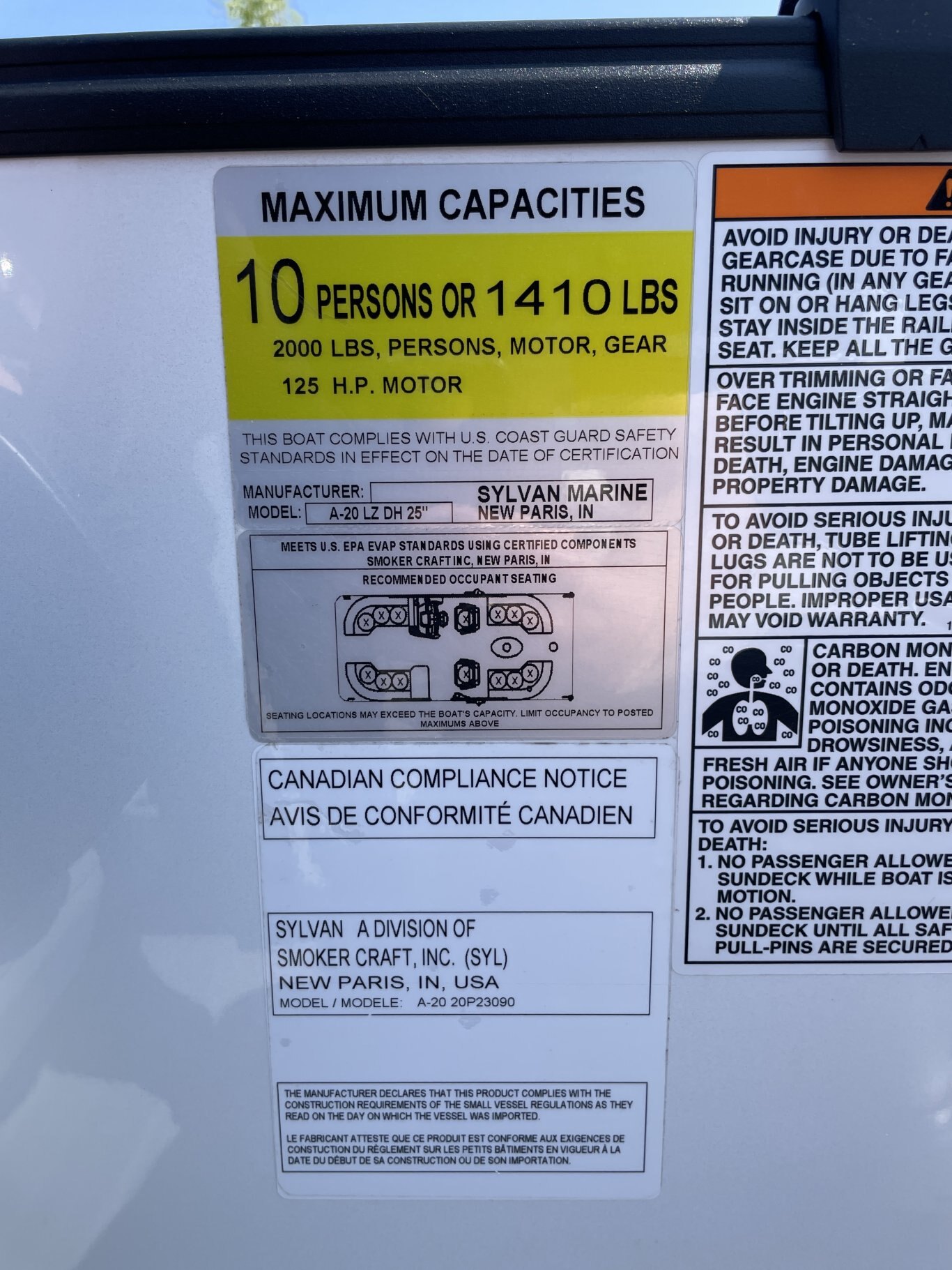 2025 Sylvan A Series A 20 LZ DH with Yamaha 90