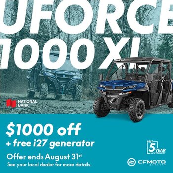 Buy an adult snowmobile or off road vehicle and get up to $1,000 off a youth vehicle