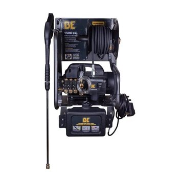 BE Power 1,500 PSI 1.6 GPM Electric Pressure Washer with Powerease Motor and Triplex Pump