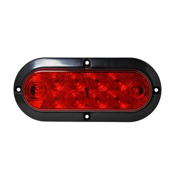 6 INCH OVAL CLEAR RED LED