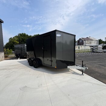 Aluminum 7x14 7FTv INT Height Blackout Enclosed Trailer