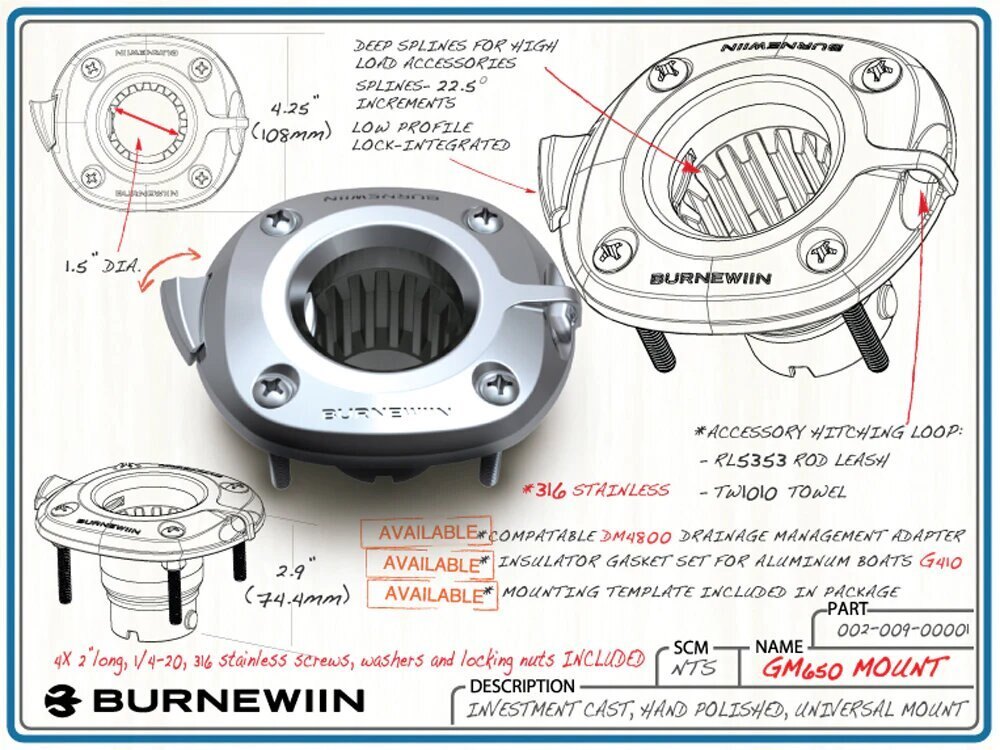 Burnewiin Universal Marine Mounts GM650