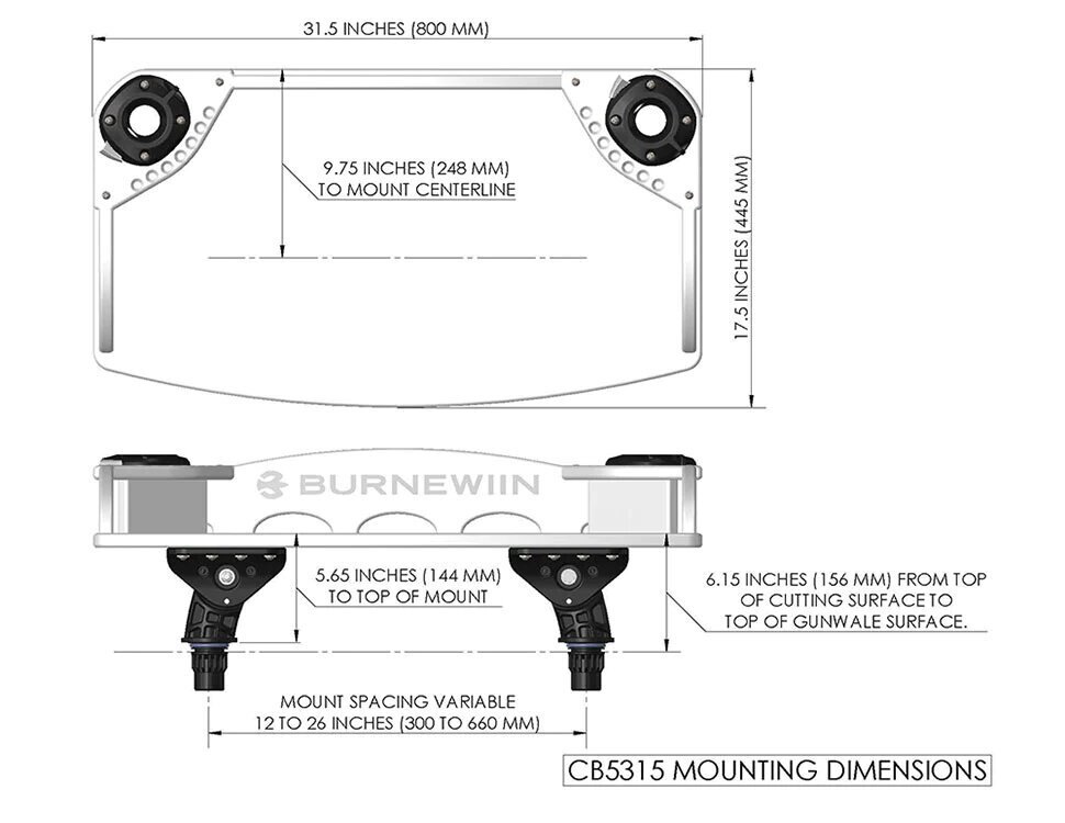 Burnewiin Rod Holder CB5315 Cutting Board
