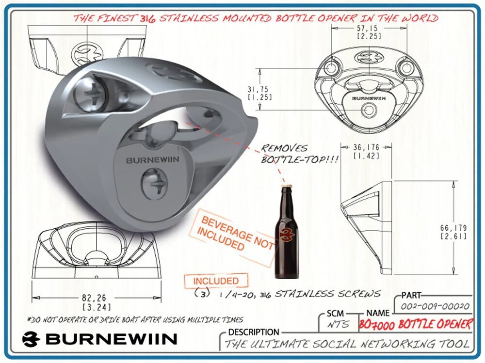Burnewiin Brand Shop BO7000 Bottle Opener