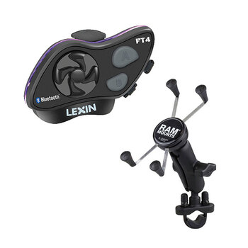 LEXIN LX FT4 BLUETOOTH WITH LARGE RAM MOUNT KIT (LX FT4 LARGE RAM)