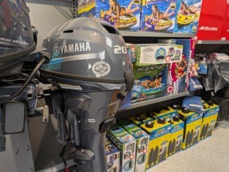 NEW YAMAHA F20, 20 INCH SHAFT, ELECTRIC START, POWER TILT AND TRIM, ADVANCED RPM CONTROL.