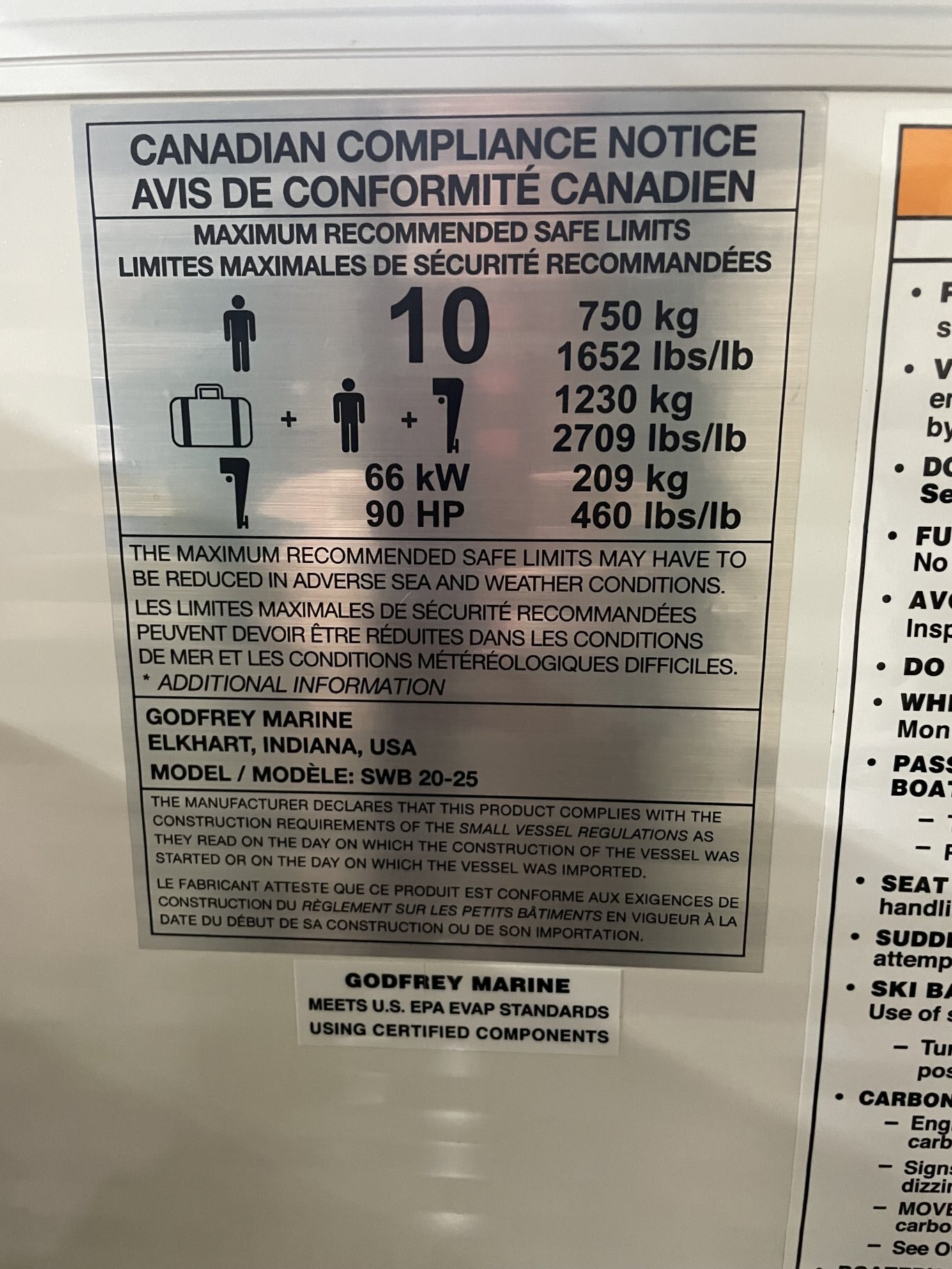 2023 GODFREY SW 2086 BANQUETTE DIVISÉE