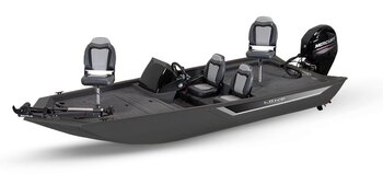 2025 Lowe Boats Skorpion 16 Black Exterior Gray Carpeted Interior