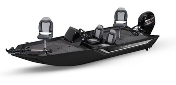 2025 Lowe Boats Skorpion 16 Black Exterior Gray Carpeted Interior