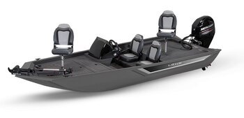 2025 Lowe Boats Skorpion 16 Black Exterior Gray Carpeted Interior