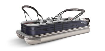 2025 Lowe Boats SS 210 Indigo Metallic Exterior Gray Upholstery with Red Accents