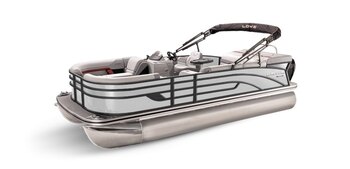 2025 Lowe Boats SS 230 White Metallic Exterior Gray Upholstery with Red Accents