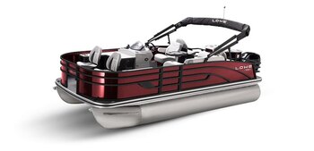 2025 Lowe Boats SS 230 Wineberry Metallic Exterior Gray Upholstery with Red Accents
