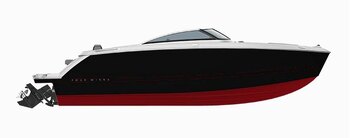 2025 Four Winns H2 Elevate Jet Black/Crimson Red