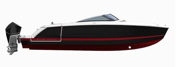 2025 Four Winns H2 OB Elevate Jet Black/Crimson Red