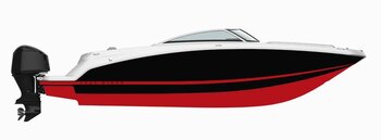 2025 Four Winns H1 OB Elevate Jet Black/Crimson Red