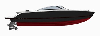 2025 Four Winns HD5 Surf Elevate Jet Black/Crimson Red