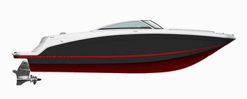2025 Four Winns HD5 Surf Elevate Jet Black/Crimson Red